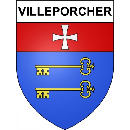 Pegatinas escudo de armas de Villeporcher adhesivo de la etiqueta engomada
