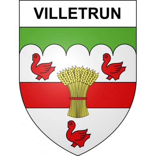 Pegatinas escudo de armas de Villetrun adhesivo de la etiqueta engomada
