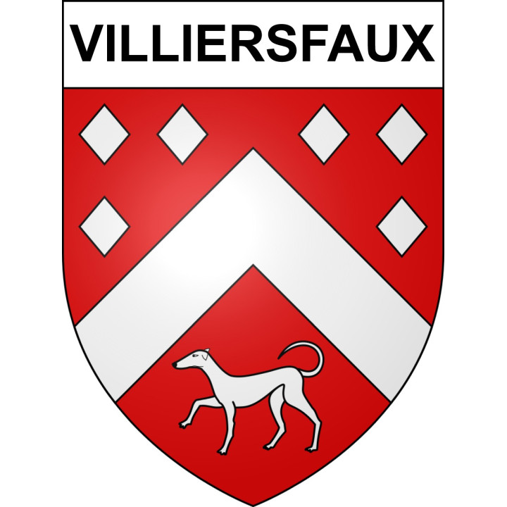 Pegatinas escudo de armas de Villiersfaux adhesivo de la etiqueta engomada