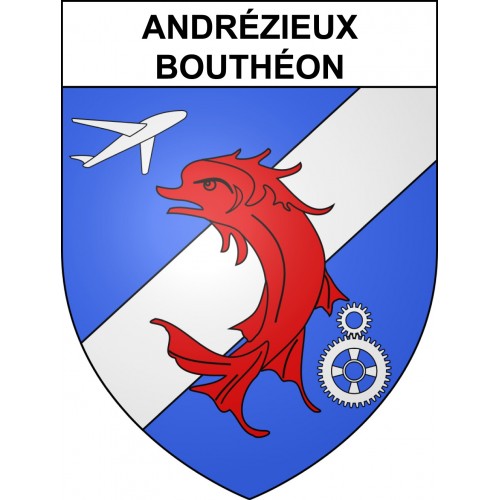 Andrézieux-Bouthéon 42 ville sticker blason écusson autocollant adhésif