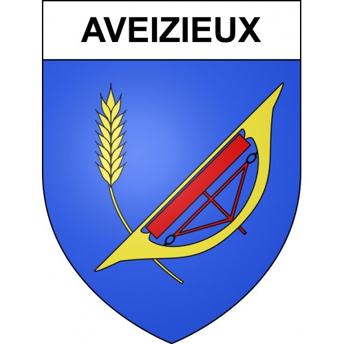 Pegatinas escudo de armas de Aveizieux adhesivo de la etiqueta engomada
