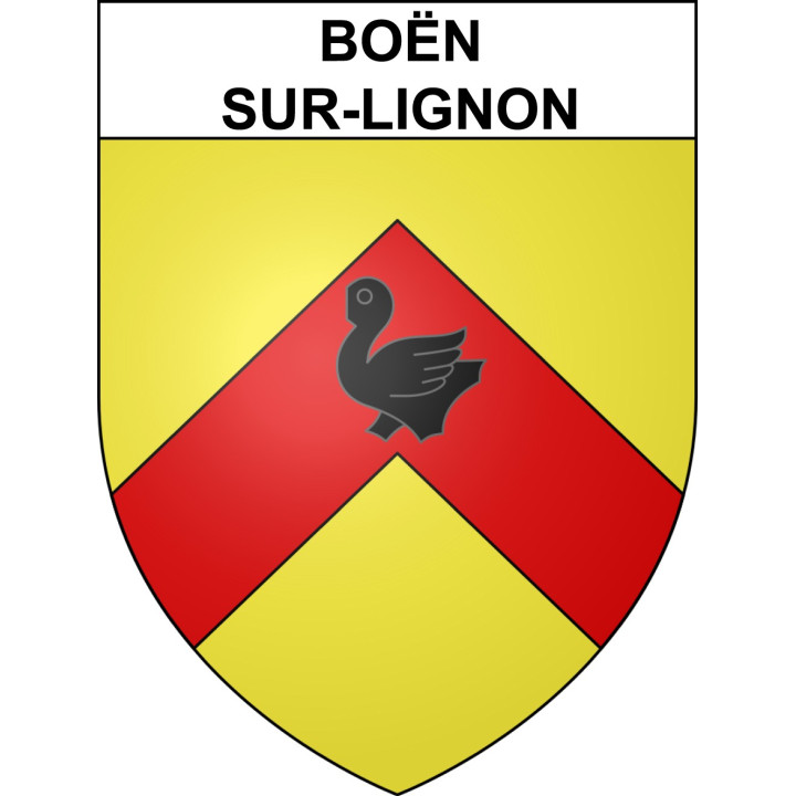 Pegatinas escudo de armas de Boën-sur-Lignon adhesivo de la etiqueta engomada