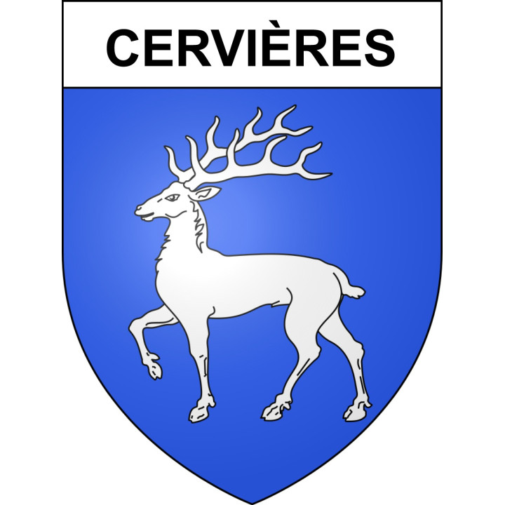 Pegatinas escudo de armas de Cervières adhesivo de la etiqueta engomada