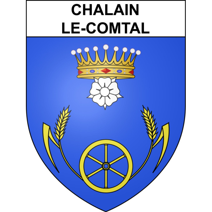 Stickers coat of arms Chalain-le-Comtal adhesive sticker