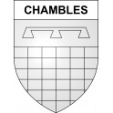 Pegatinas escudo de armas de Chambles adhesivo de la etiqueta engomada