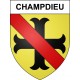 Pegatinas escudo de armas de Champdieu adhesivo de la etiqueta engomada