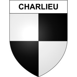 Pegatinas escudo de armas de Charlieu adhesivo de la etiqueta engomada