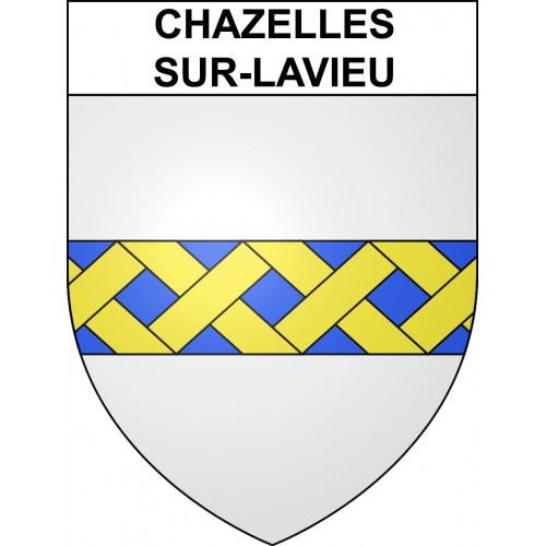 Pegatinas escudo de armas de Chazelles-sur-Lavieu adhesivo de la etiqueta engomada