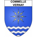 Pegatinas escudo de armas de Commelle-Vernay adhesivo de la etiqueta engomada