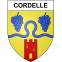 Pegatinas escudo de armas de Cordelle adhesivo de la etiqueta engomada