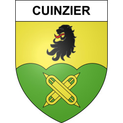 Pegatinas escudo de armas de Cuinzier adhesivo de la etiqueta engomada