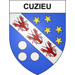 Pegatinas escudo de armas de Cuzieu adhesivo de la etiqueta engomada