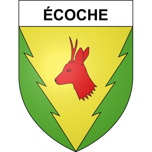 Écoche 42 ville sticker blason écusson autocollant adhésif