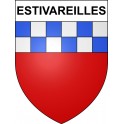 Pegatinas escudo de armas de Estivareilles adhesivo de la etiqueta engomada