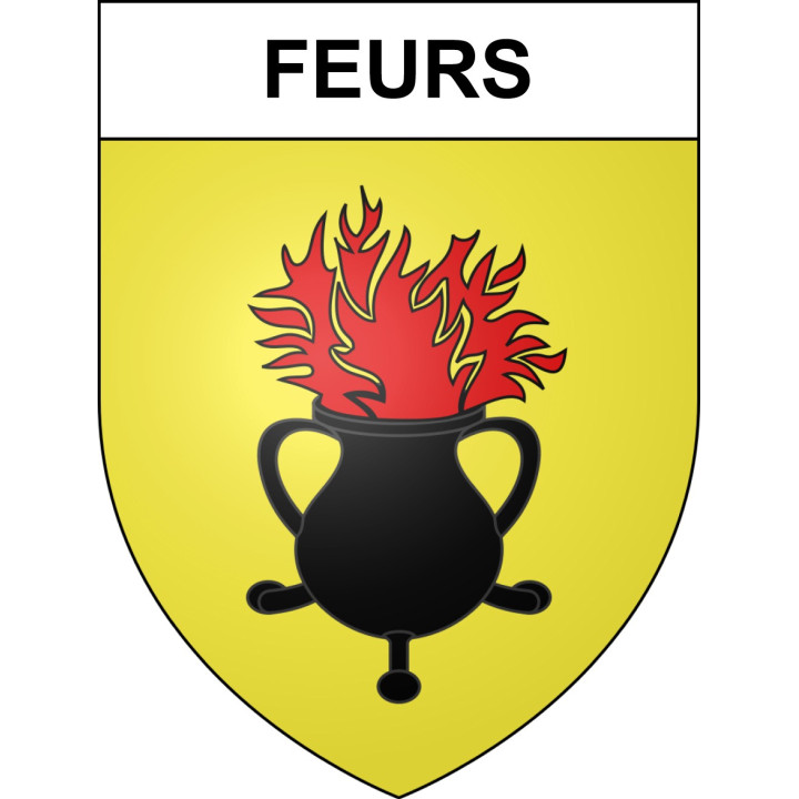 Pegatinas escudo de armas de Feurs adhesivo de la etiqueta engomada