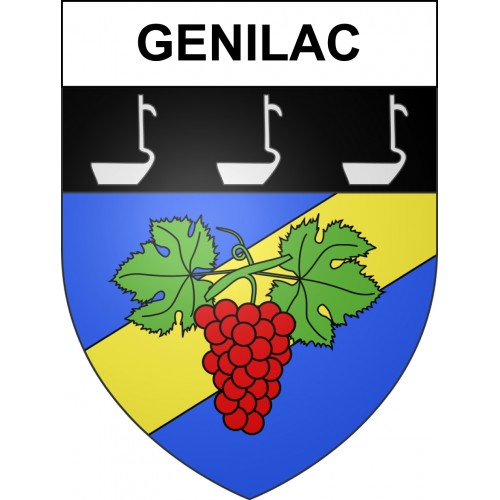 Pegatinas escudo de armas de Genilac adhesivo de la etiqueta engomada