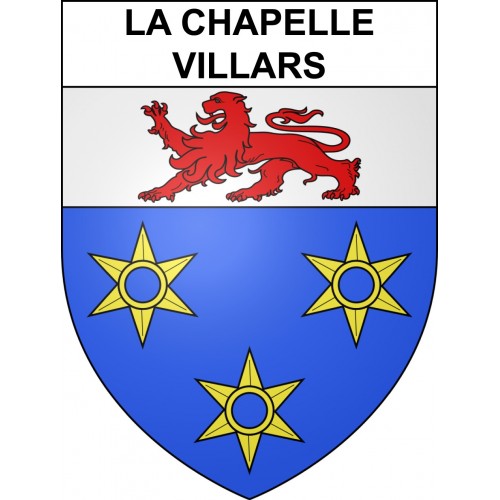 Pegatinas escudo de armas de La Chapelle-Villars adhesivo de la etiqueta engomada