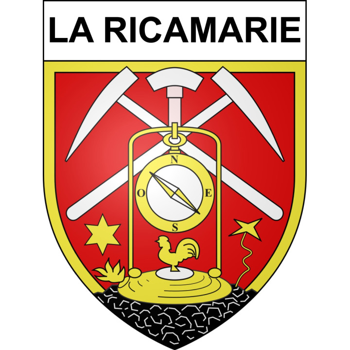 Pegatinas escudo de armas de La Ricamarie adhesivo de la etiqueta engomada