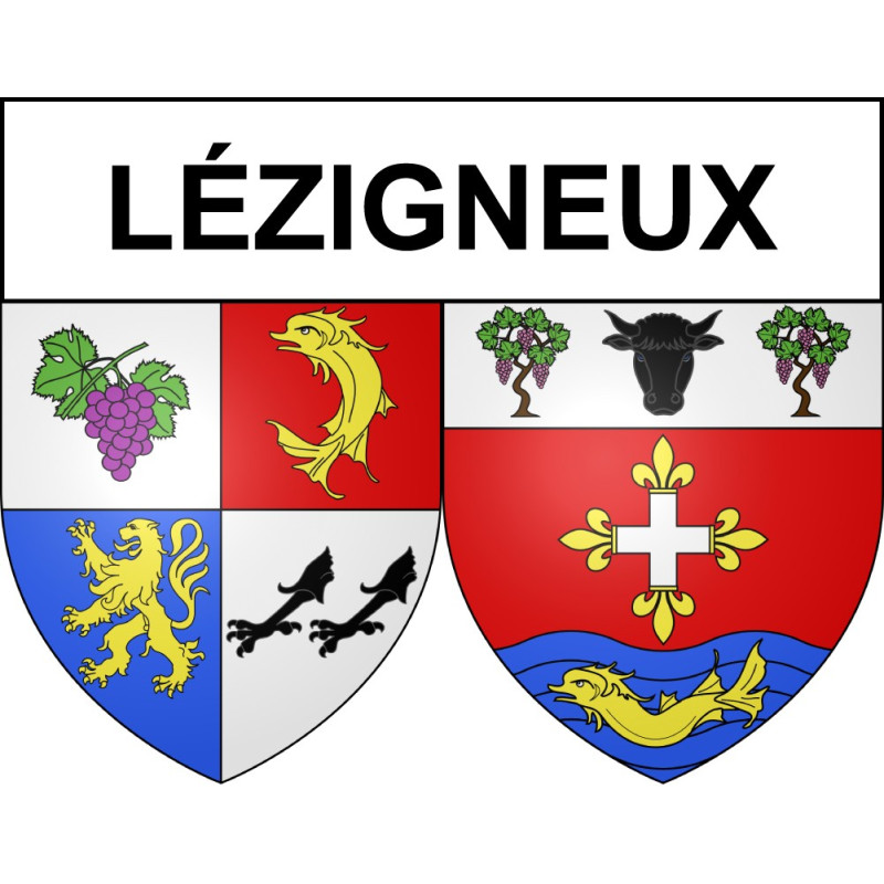 Lézigneux 42 ville sticker blason écusson autocollant adhésif