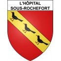 Pegatinas escudo de armas de L'Hôpital-sous-Rochefort adhesivo de la etiqueta engomada