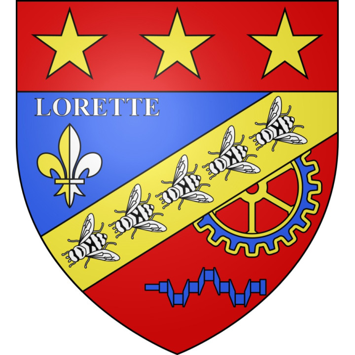 Pegatinas escudo de armas de Lorette adhesivo de la etiqueta engomada