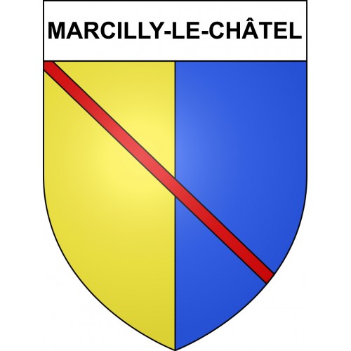 Pegatinas escudo de armas de Marcilly-le-Châtel adhesivo de la etiqueta engomada