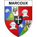 Pegatinas escudo de armas de Marcoux adhesivo de la etiqueta engomada