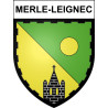 Pegatinas escudo de armas de Merle-Leignec adhesivo de la etiqueta engomada