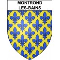 Pegatinas escudo de armas de Montrond-les-Bains adhesivo de la etiqueta engomada