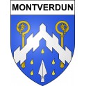 Pegatinas escudo de armas de Montverdun adhesivo de la etiqueta engomada