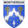 Pegatinas escudo de armas de Montverdun adhesivo de la etiqueta engomada