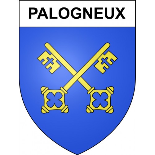 Pegatinas escudo de armas de Palogneux adhesivo de la etiqueta engomada