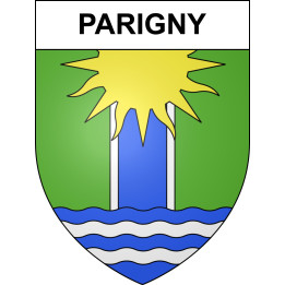 Pegatinas escudo de armas de Parigny adhesivo de la etiqueta engomada