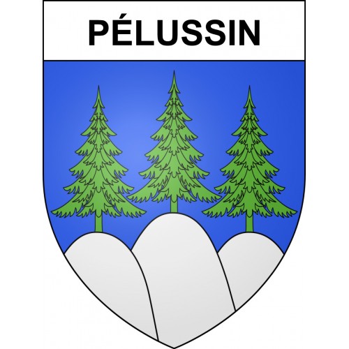 Pegatinas escudo de armas de Pélussin adhesivo de la etiqueta engomada