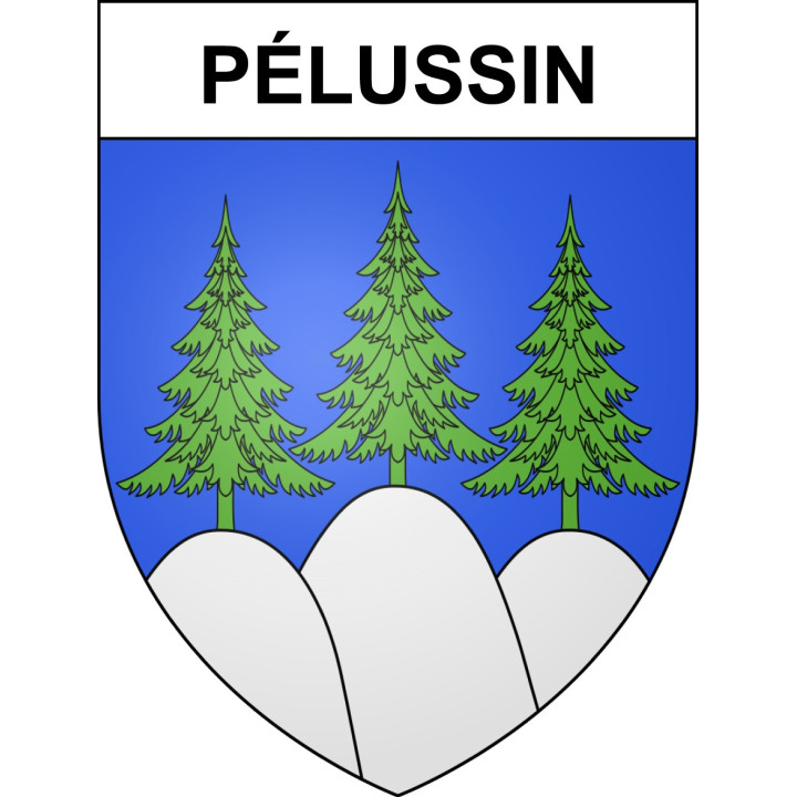 Pegatinas escudo de armas de Pélussin adhesivo de la etiqueta engomada