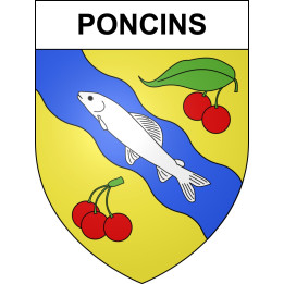 Poncins 42 ville sticker blason écusson autocollant adhésif