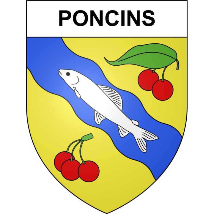 Stickers coat of arms Poncins adhesive sticker