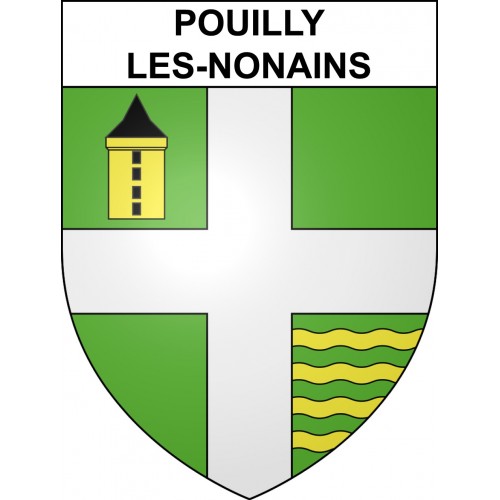 Pouilly-les-Nonains 42 ville sticker blason écusson autocollant adhésif