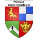 Pegatinas escudo de armas de Pouilly-sous-Charlieu adhesivo de la etiqueta engomada