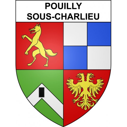 Pouilly-sous-Charlieu Sticker wappen, gelsenkirchen, augsburg, klebender aufkleber