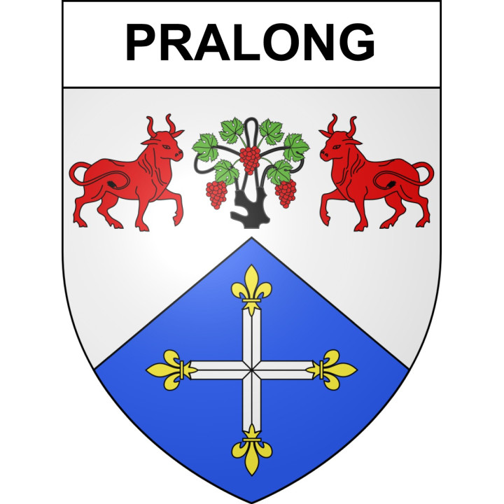 Pegatinas escudo de armas de Pralong adhesivo de la etiqueta engomada