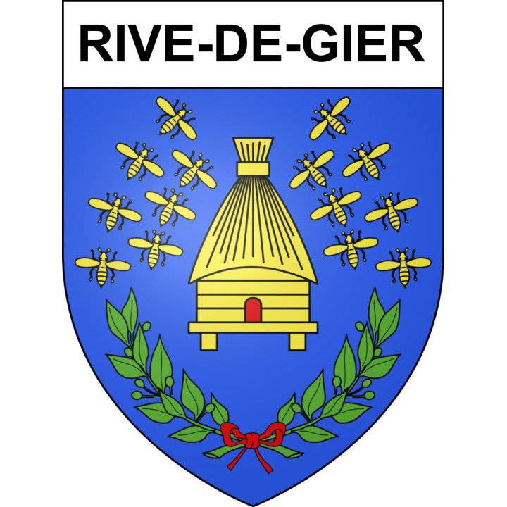 Pegatinas escudo de armas de Rive-de-Gier adhesivo de la etiqueta engomada