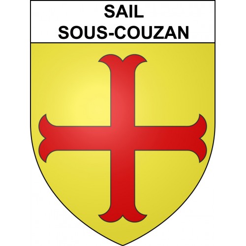Pegatinas escudo de armas de Sail-sous-Couzan adhesivo de la etiqueta engomada