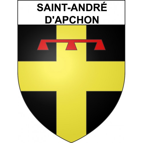 Pegatinas escudo de armas de Saint-André-d'Apchon adhesivo de la etiqueta engomada