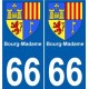 66 Bourg Madame guiguette autocollant plaque