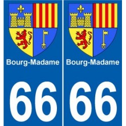 66 Bourg Madame guiguette autocollant plaque