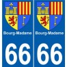 66 Bourg Madame guiguette autocollant plaque