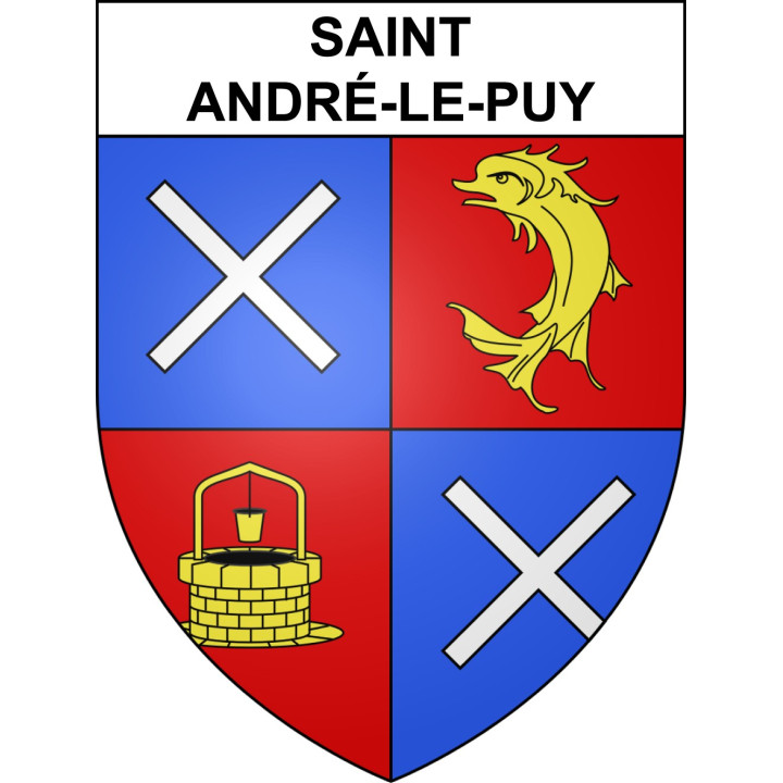 Pegatinas escudo de armas de Saint-André-le-Puy adhesivo de la etiqueta engomada