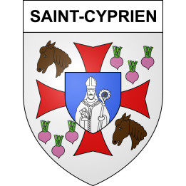 Saint-Cyprien 42 ville sticker blason écusson autocollant adhésif