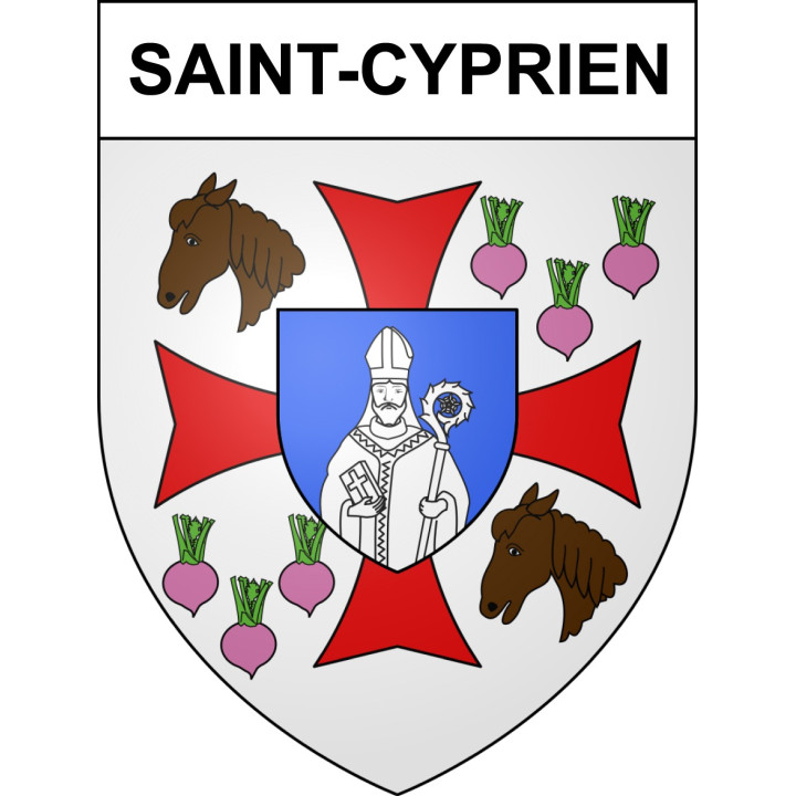 Saint-Cyprien 42 ville sticker blason écusson autocollant adhésif